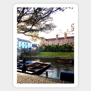 Punting at Cambridge University Sticker